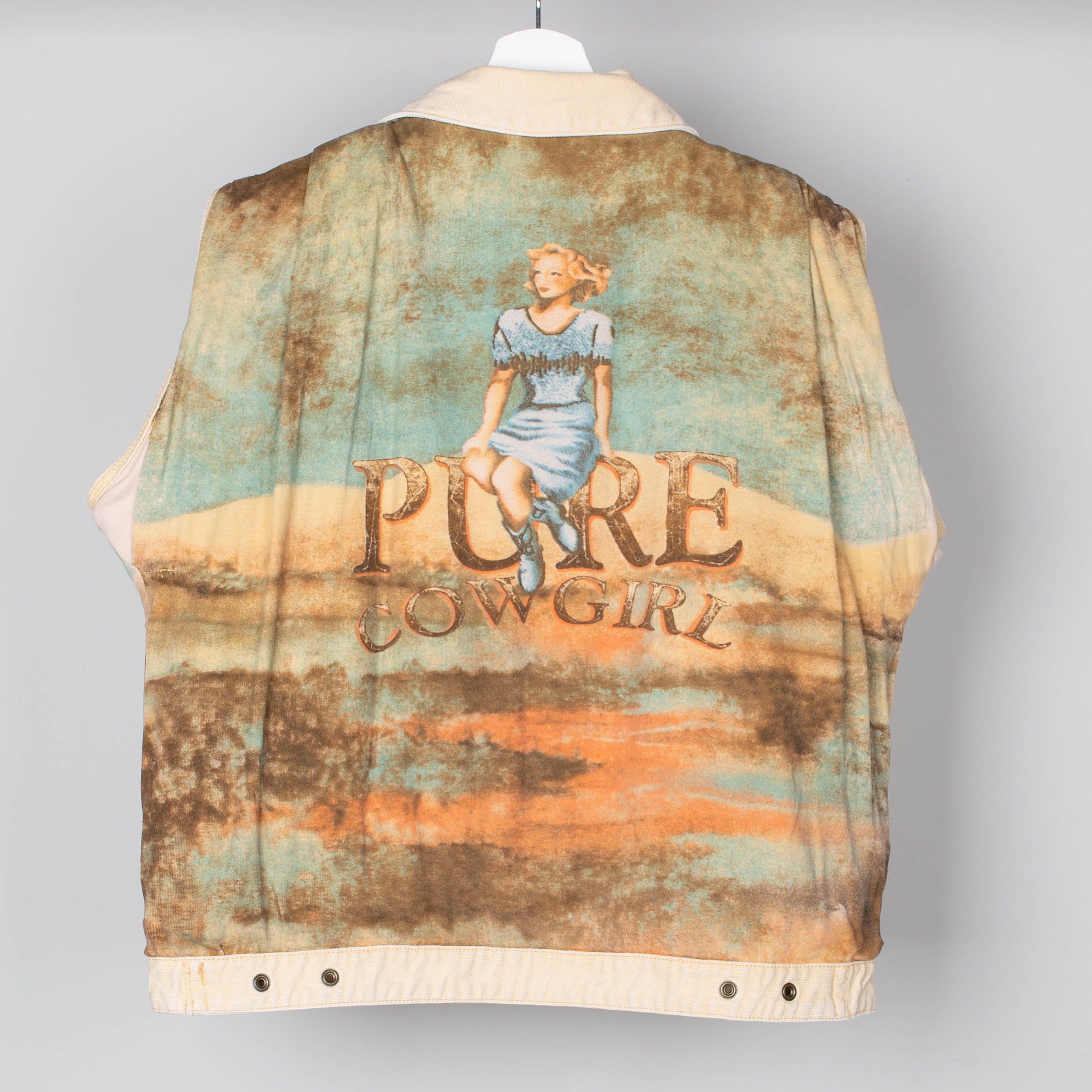 90's Pure Cowgirl All Over Print Reversible Vest