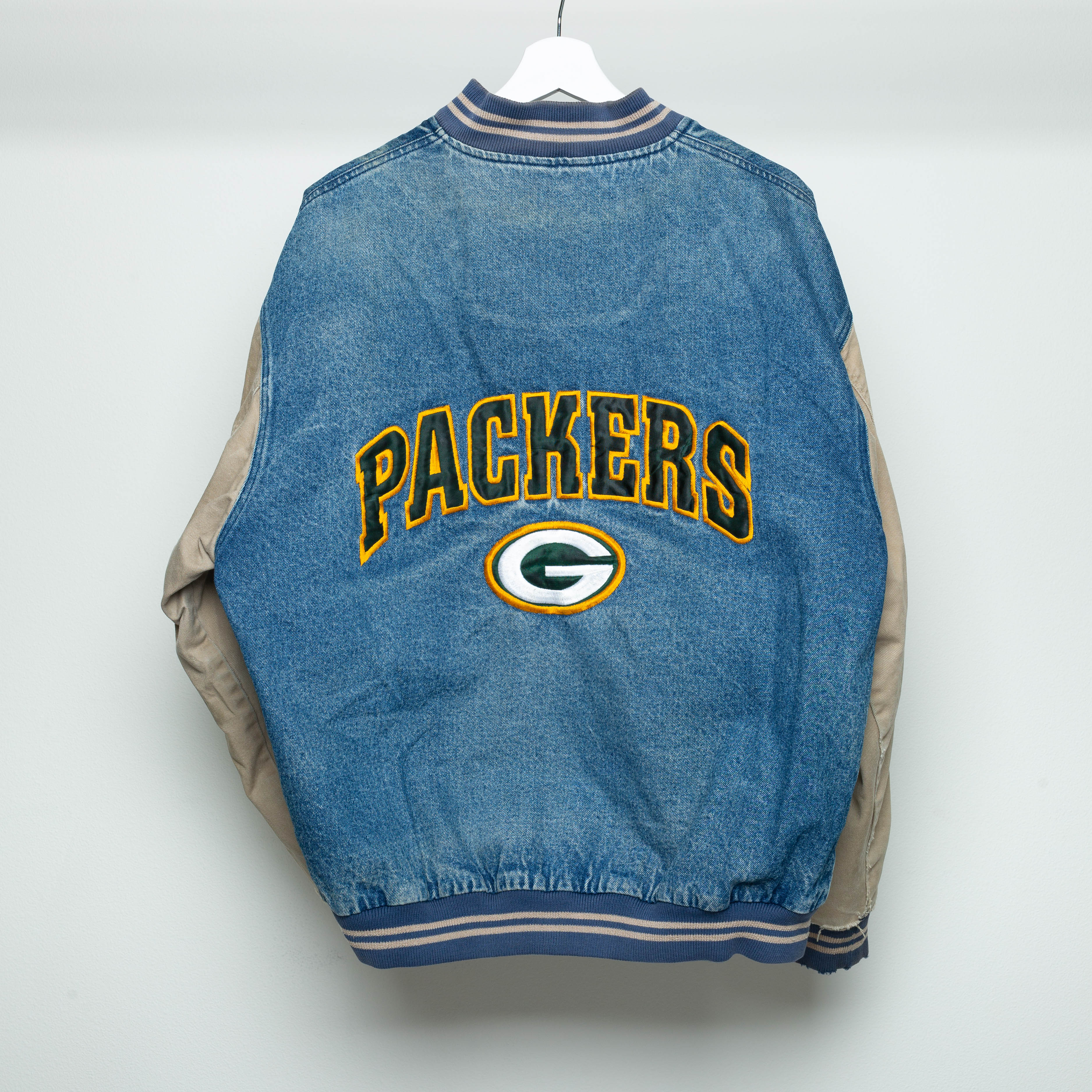 90's Green Bay Packers Miller Like Denim Jacket Size L
