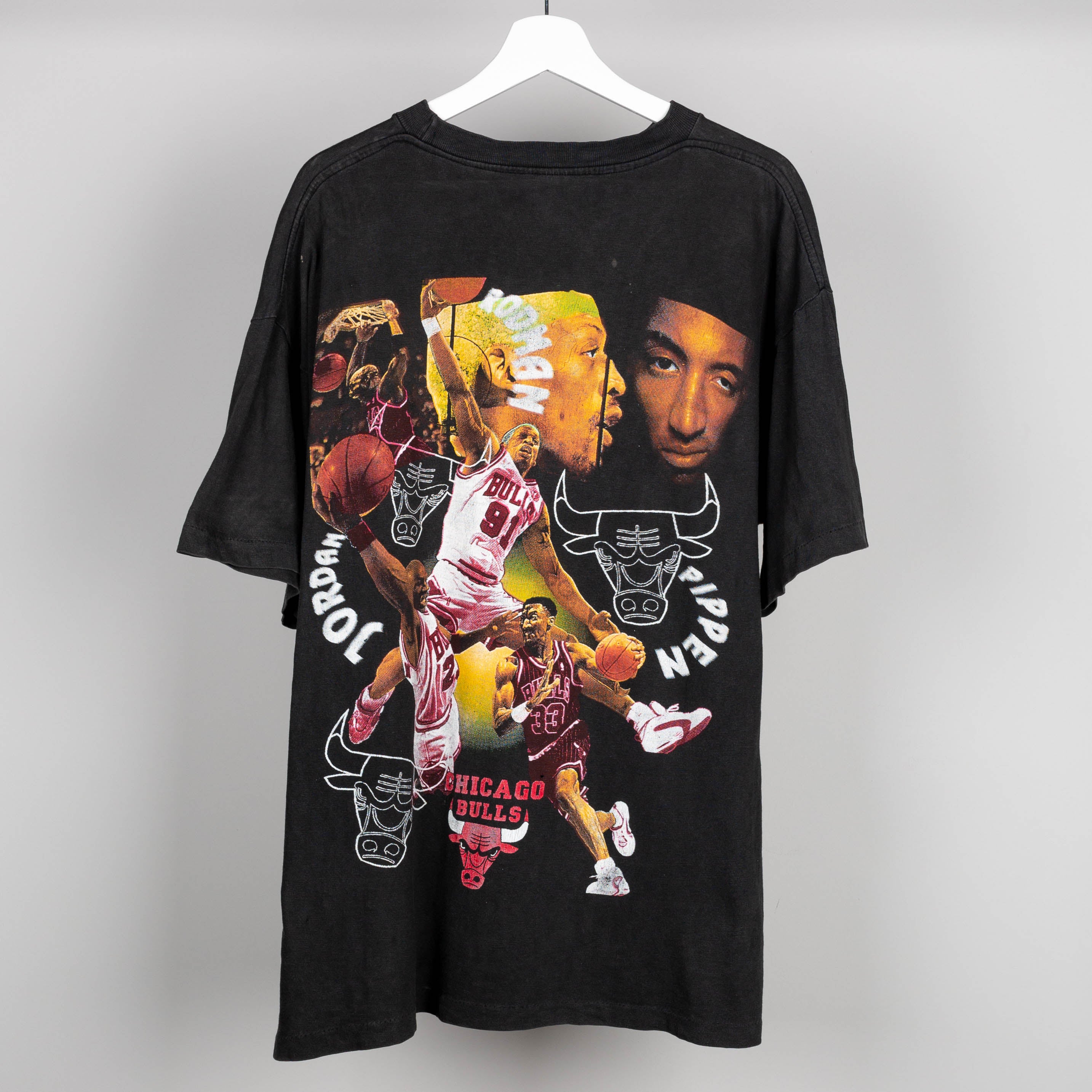 90's Chicago Bulls Rap Styled Bootleg T-Shirt Size XL