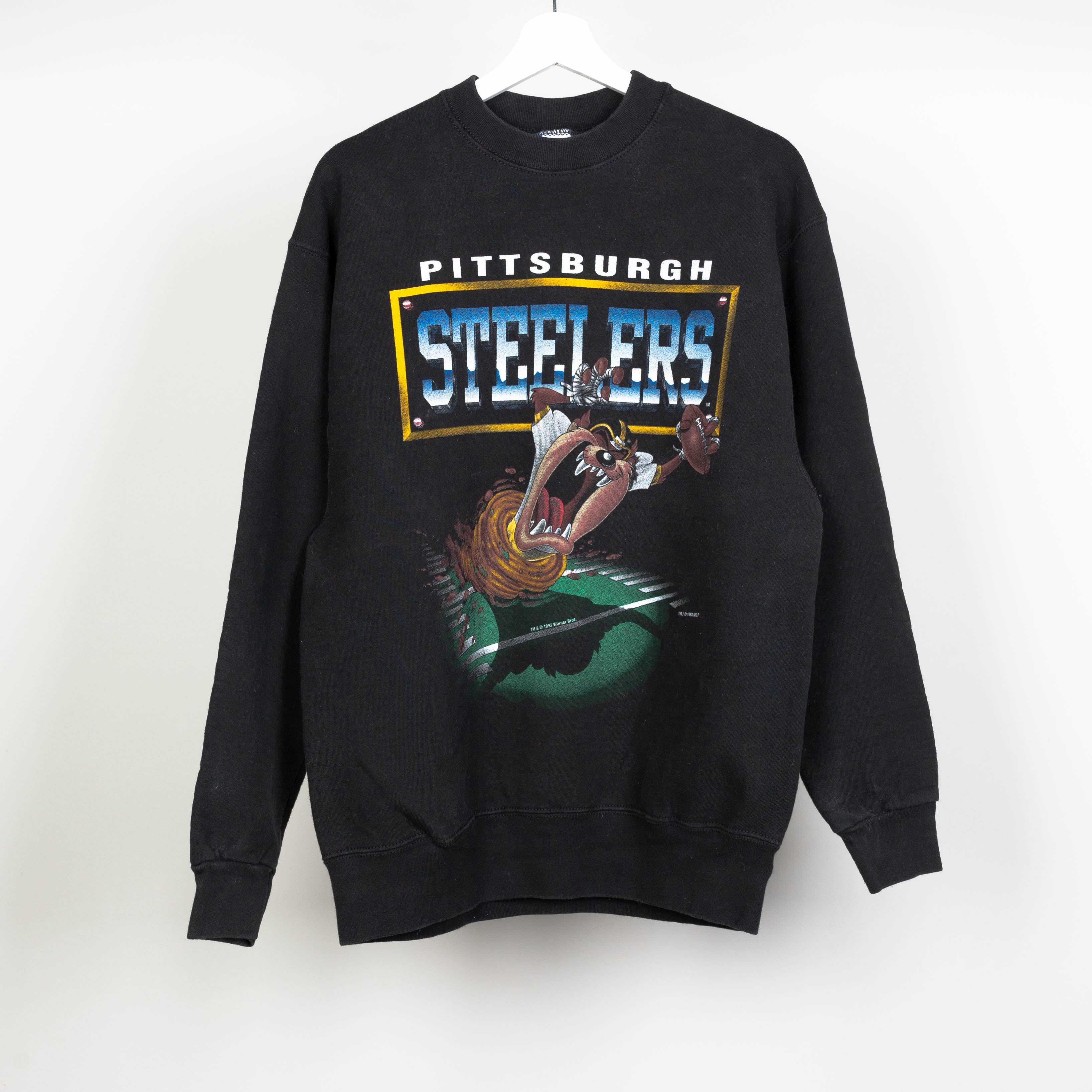1993 Pittsburgh Steelers Tazmanian Devil Crewneck Sweatshirt Size L