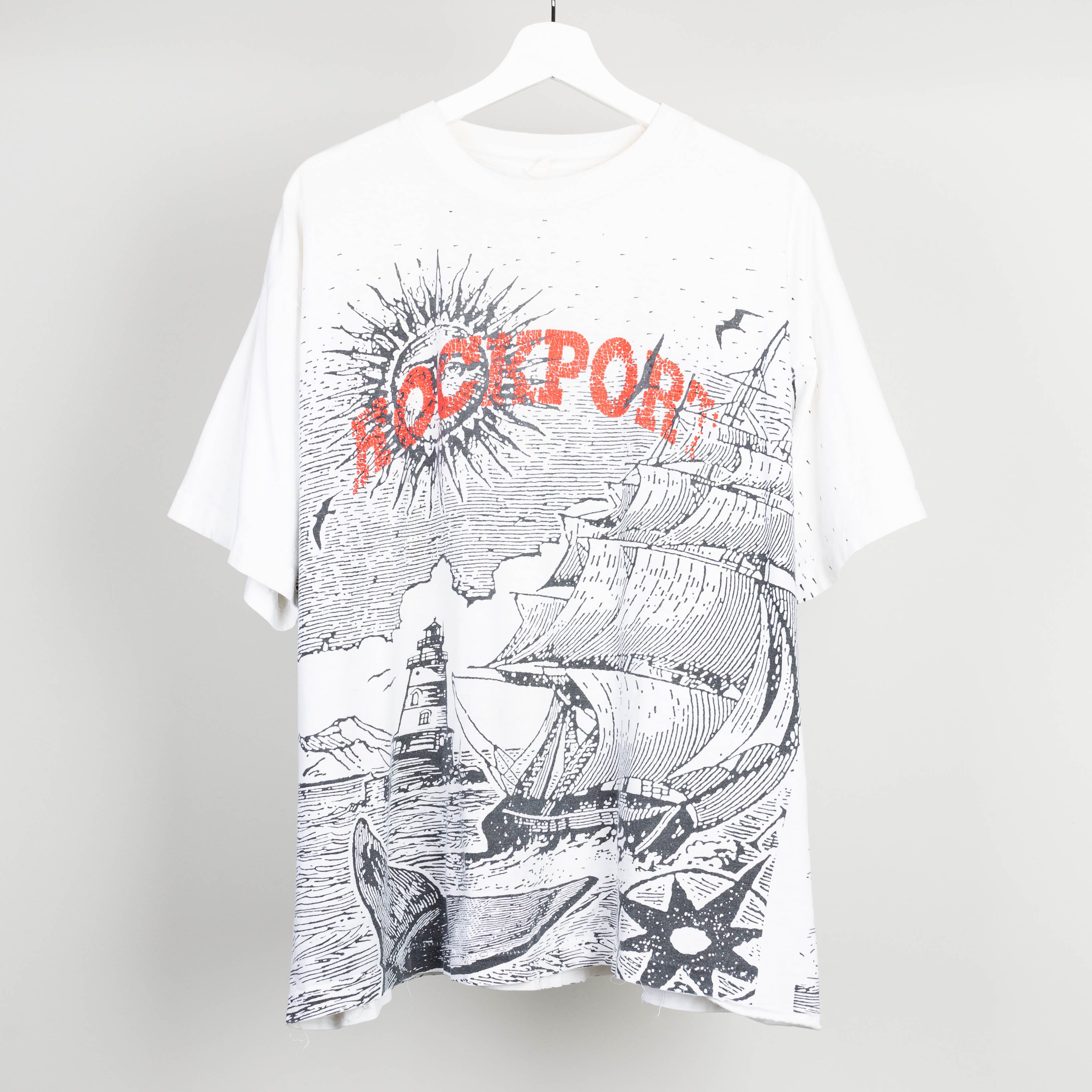 90's Rockport Massachusets All Over Print T-Shirt Size XL