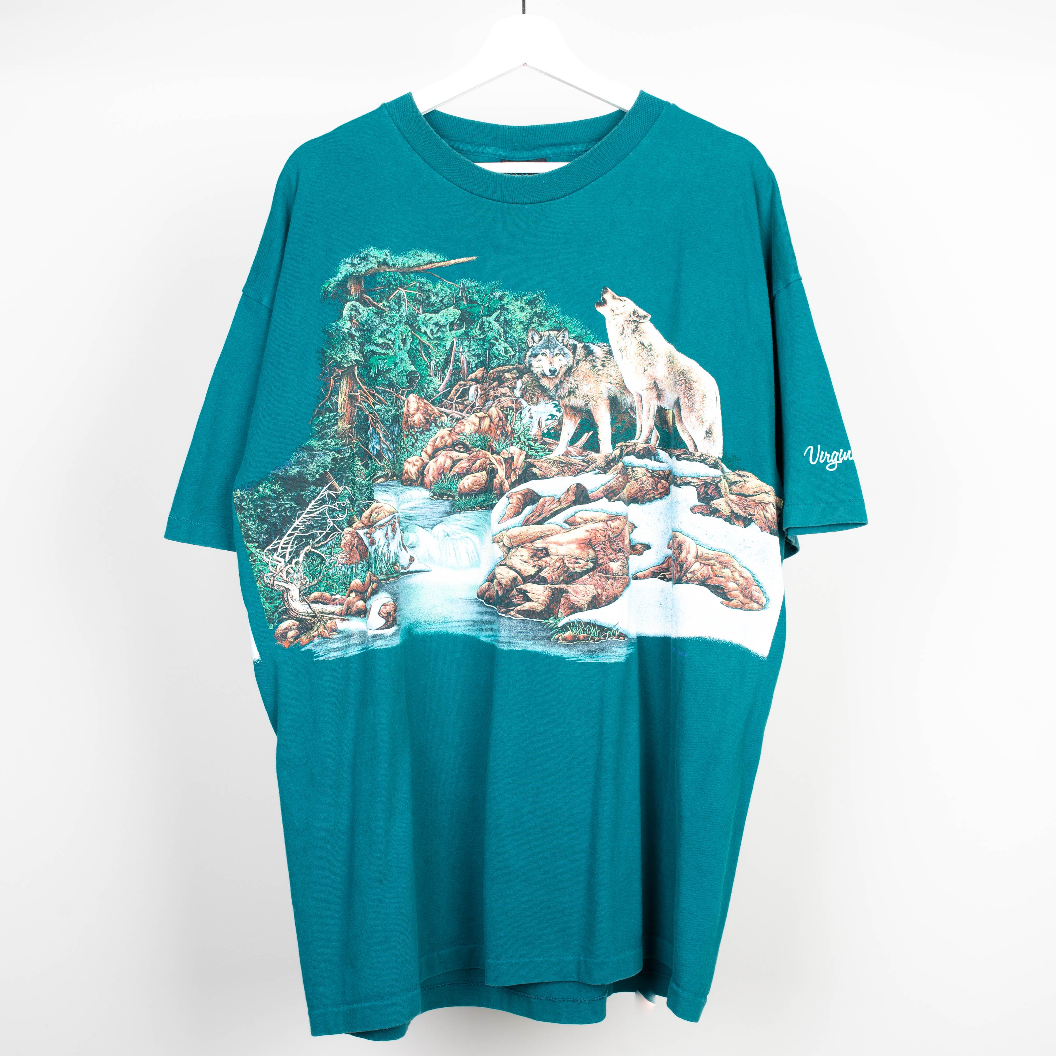 1992 Virginia Beach Wolf Wrap around T-Shirt Size XL