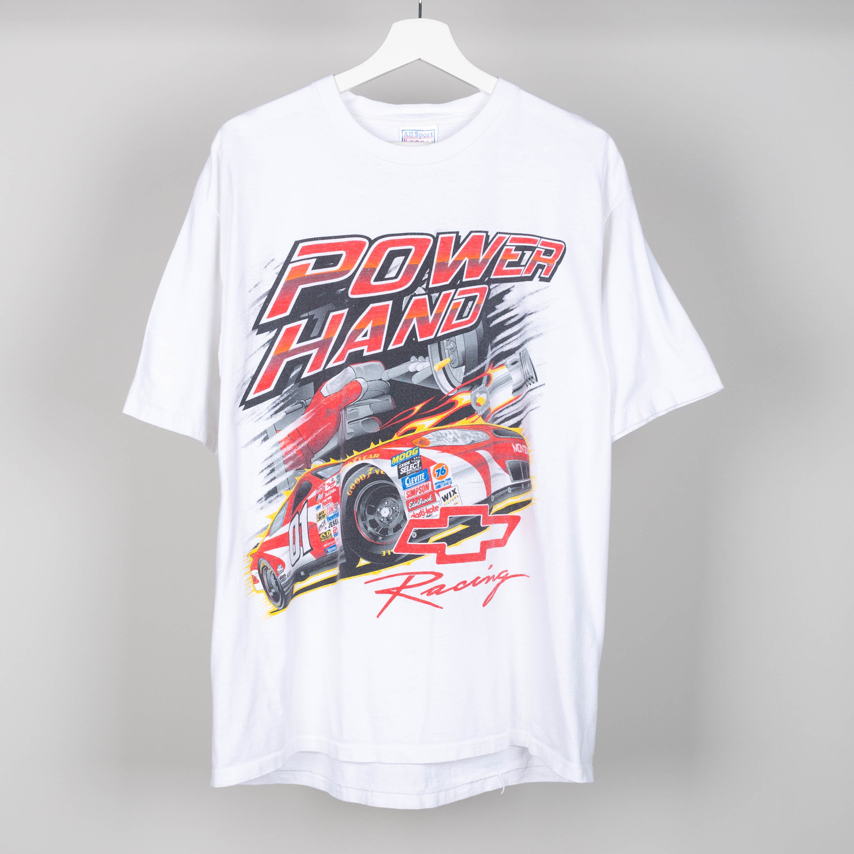 90's Power Hand Racing Nascar T-Shirt Size L