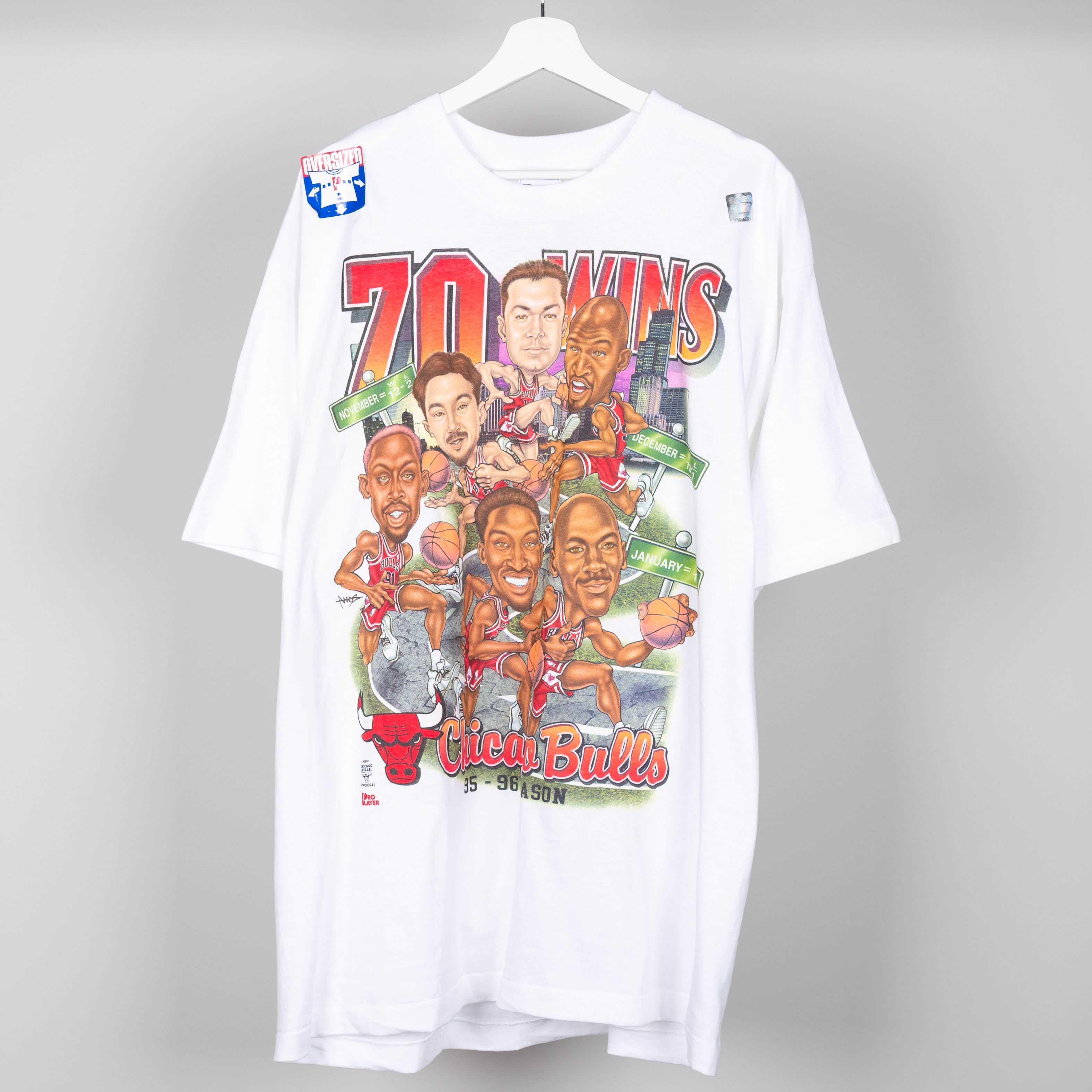 1996 Chicago Bulls 70 Wins T-Shirt Size XL